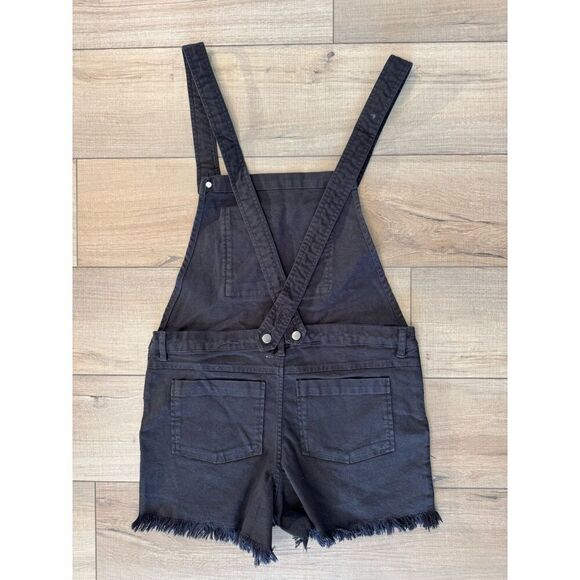 Chaser Black Y2K Denim Short Overalls Shorteralls Women’s M Medium Free People - Picture 4 of 4